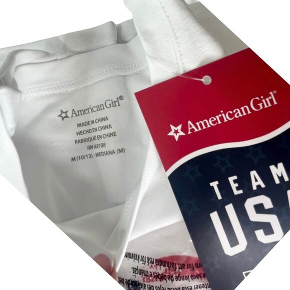 NEW American Girl Team USA T-SHIRT For GIRLS Med 10/12 TEE Patriotic Heart Flag - Picture 6 of 9